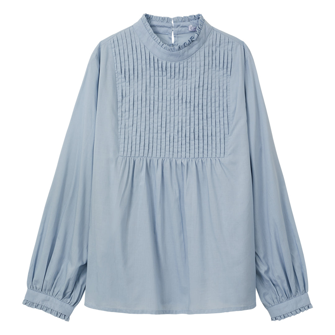 Long Sleeve Lace Blouse (Baby Blue)