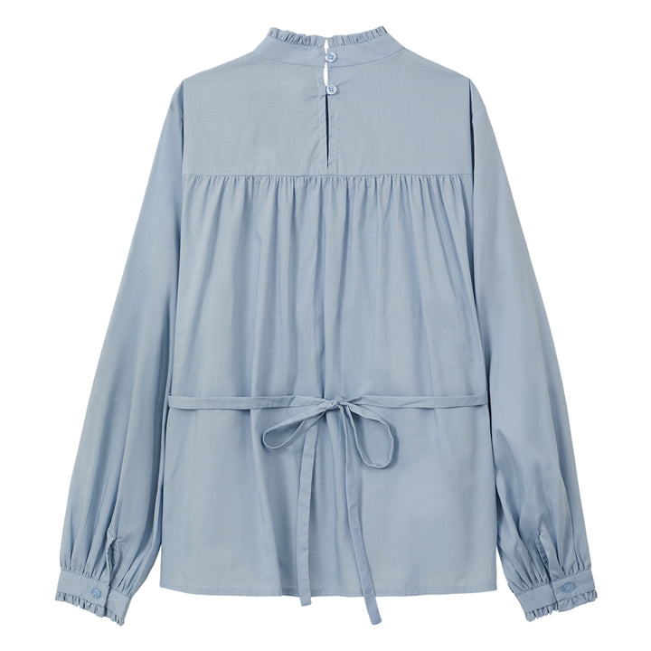 Long Sleeve Lace Blouse (Baby Blue)