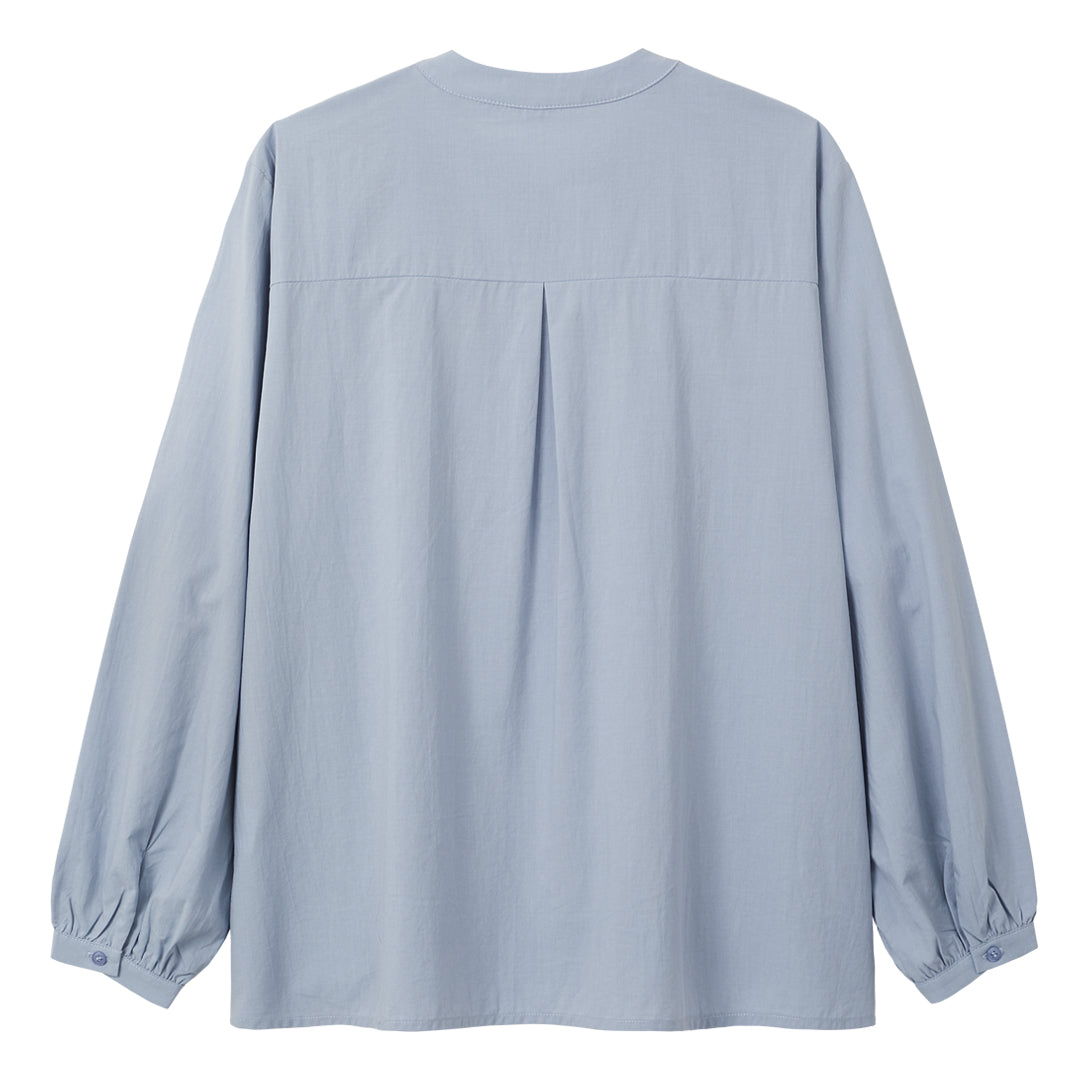 Long Sleeve Square Floral Blouse (Blue)