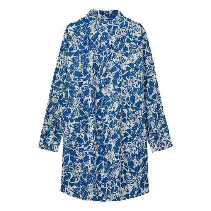 Long Sleeve Floral Shirt (Blue)
