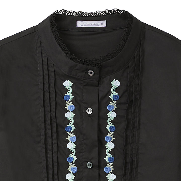 Floral Long Sleeve Blouse (Black)