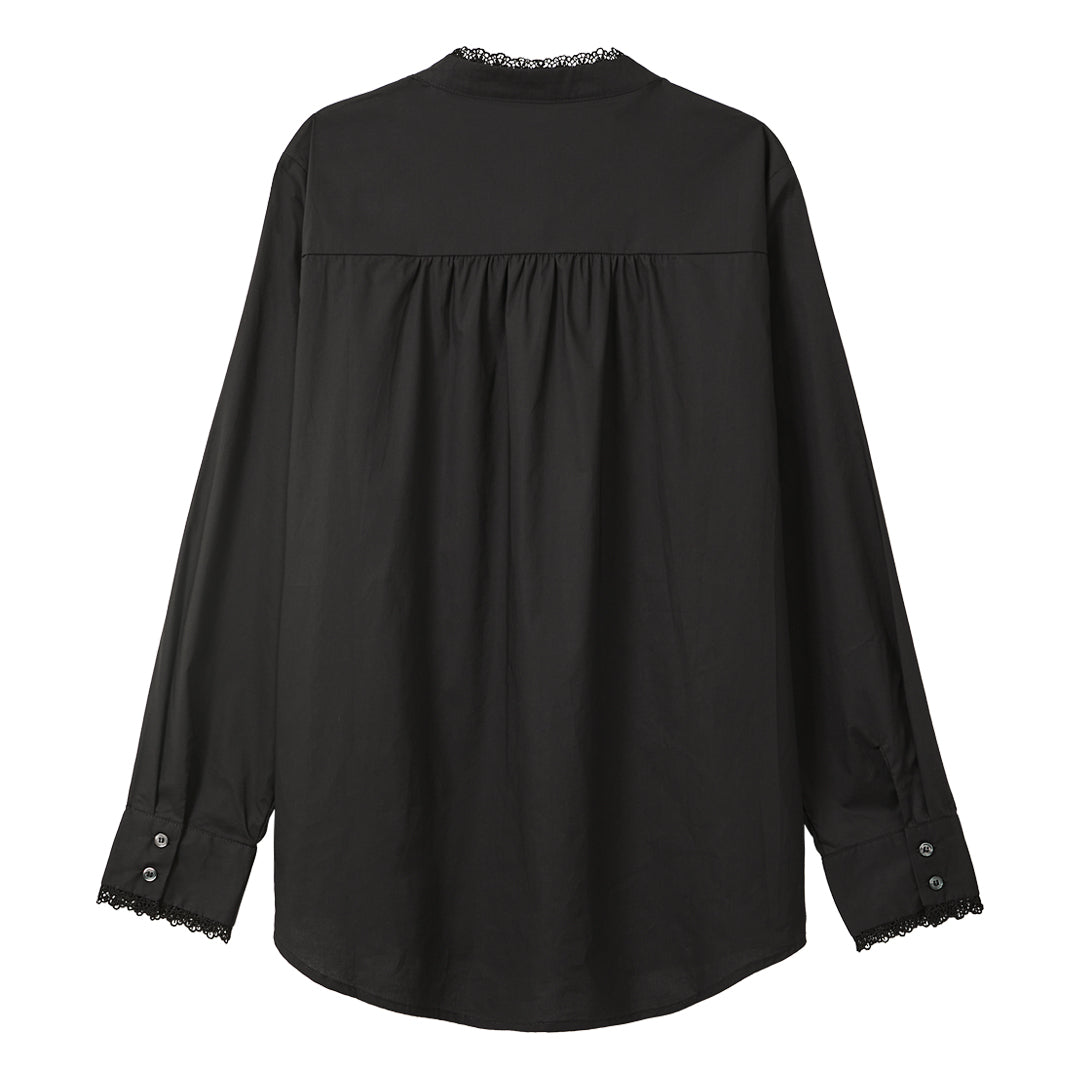 Floral Long Sleeve Blouse (Black)