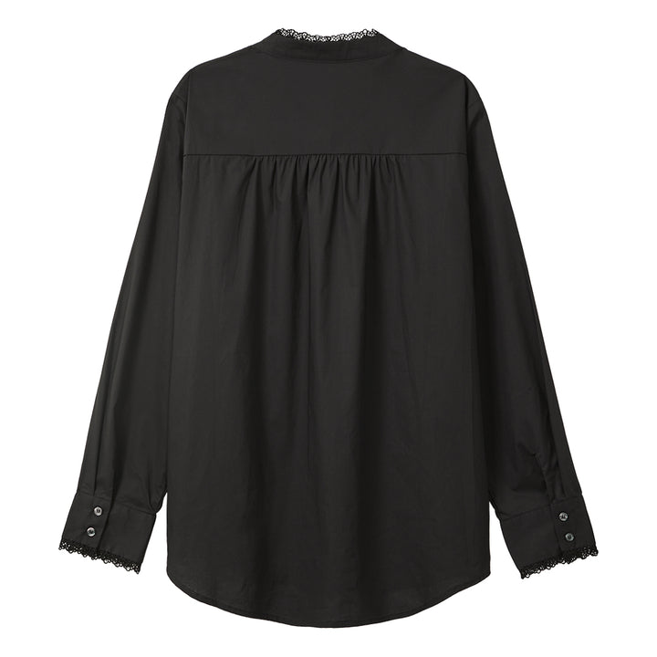 Floral Long Sleeve Blouse (Black)