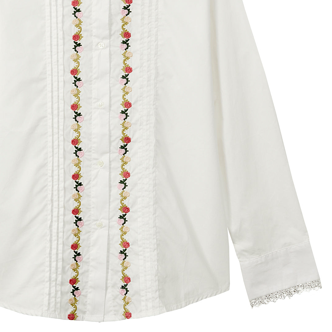 Floral Long Sleeve Blouse (White)