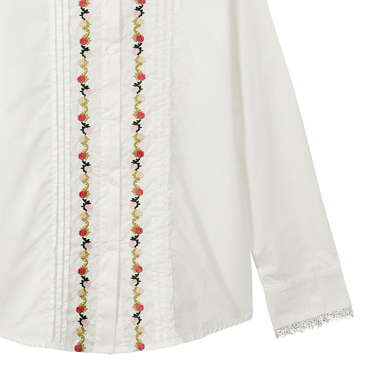 Floral Long Sleeve Blouse (White)