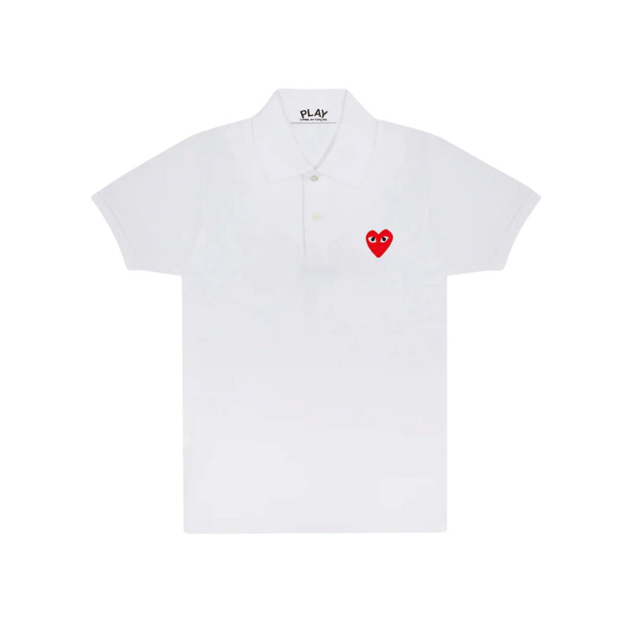 Single Red Emb Polo Tee (White)