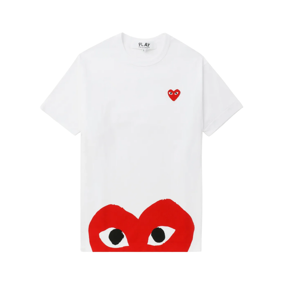 Single Red Emb Red Heart Tee XS