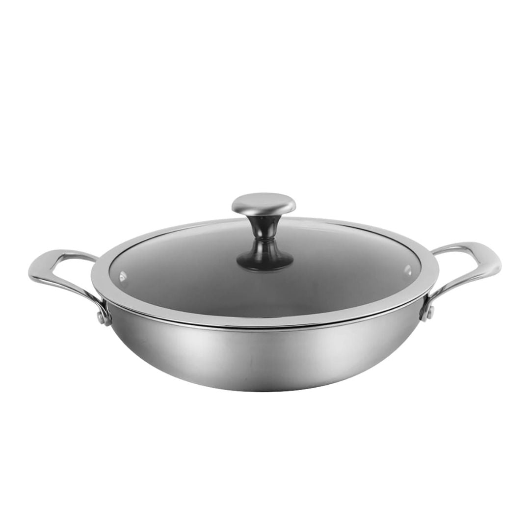 Buy Corelle Duranano Uncoated Non-stick Stainless Steel Wok 32cm