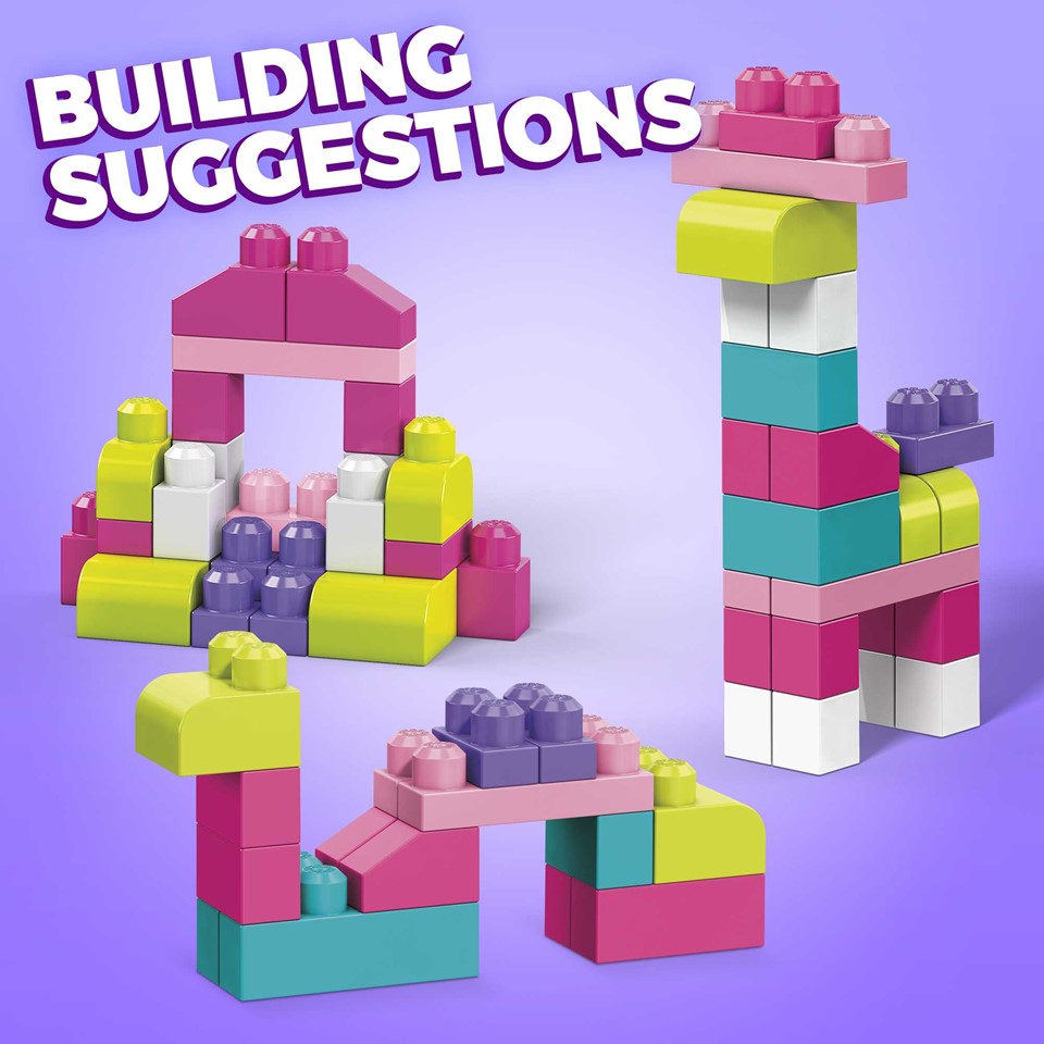 DCH54 First Builders Big Building Bag (60 Pcs) Pink