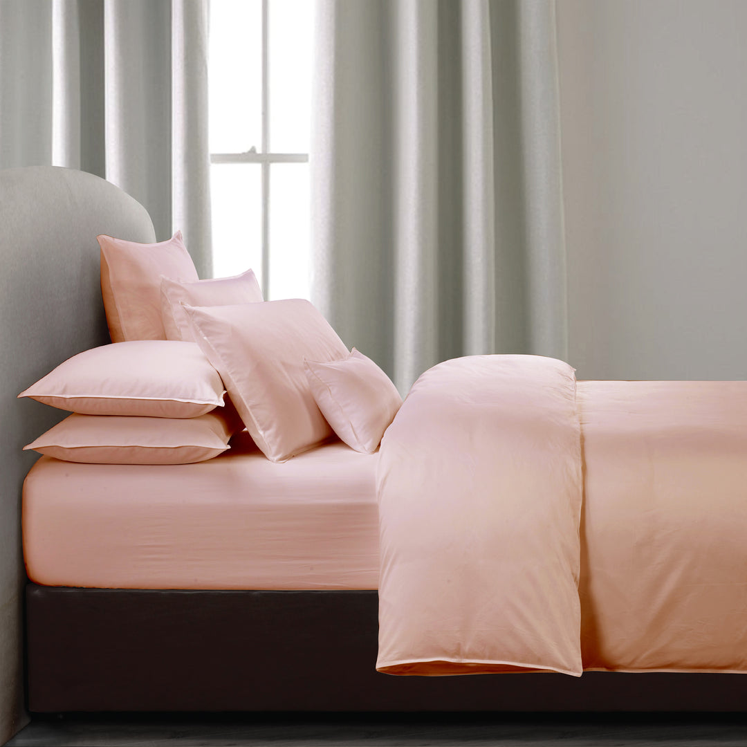 4pcs Fitted Sheet Set 1000TC (Super King-Peach)