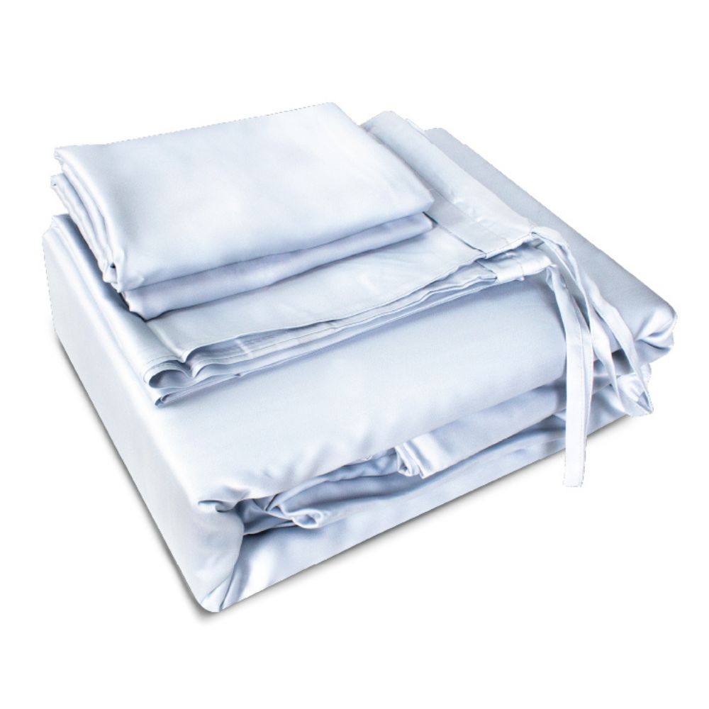 Tencel Solid 1000TC Bed Set - Blue Mist