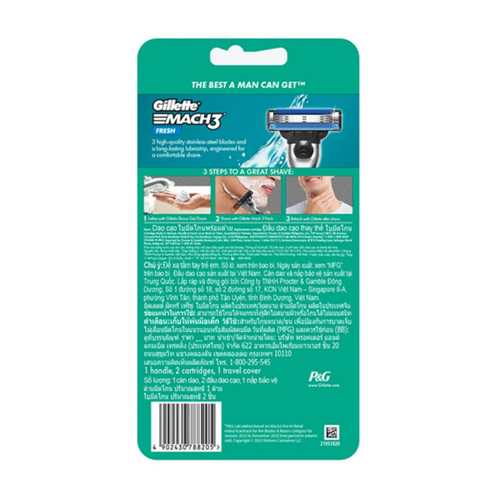 Mach3+ Fresh Razor 1s + Cartridge Refill 1s