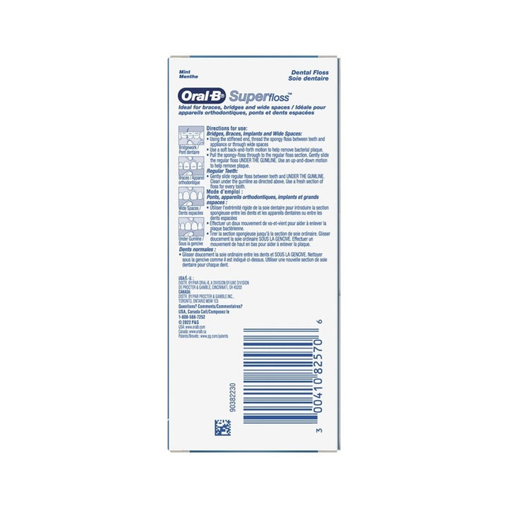 Super Floss Pre-Cut Strands Dental Floss Mint 50s