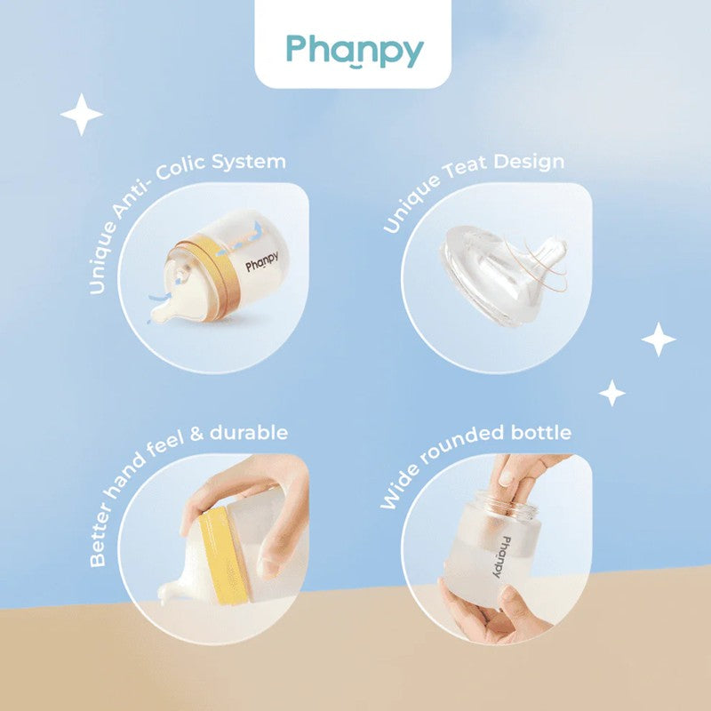 Phanpy Anti Colic Glass Bottle (160ml/240ml)
