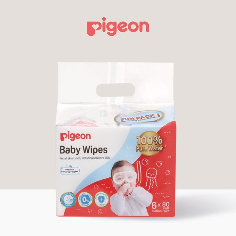 Pure Water Baby Wipes 80S x 6