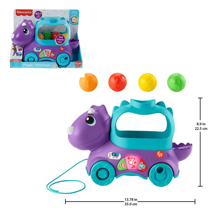 FISHER-PRICE HJN99 Poppin’ Triceratops Dinosaur Interactive Musical Learning Toy | Isetan KL Online Store
