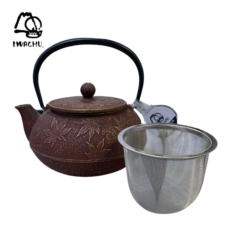 IWACHU Cast Iron Kikkou Teapot Kettle with Tea Strainer 0.65L (Brown & Gold) | Isetan KL Online Store