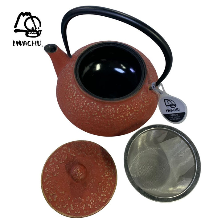 IWACHU Cast Iron Kikkou Teapot Kettle with Tea Strainer 0.65L (Gold & Red) | Isetan KL Online Store