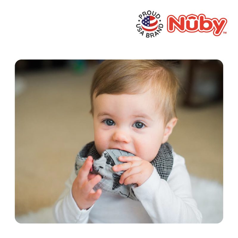 NUBY NB4324 Muslin Bandana Bibs & Teether (2pack) | Isetan KL Online Store