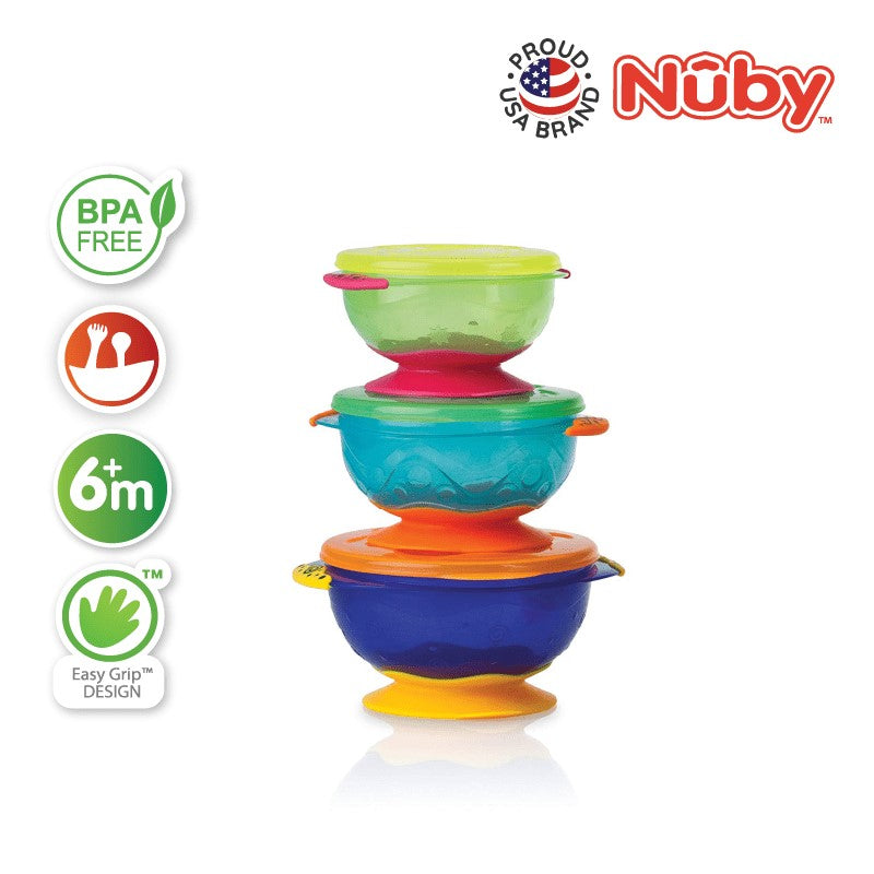NUBY NB5368 Nuby Stackable Suction Bowl (3pcs) | Isetan KL Online Store