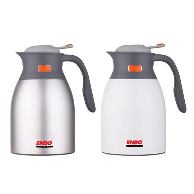 ENDO Anti-Bacterial Double Stainless Steel Handy Jug 1.5L (Silver / White) | Isetan KL Online Store