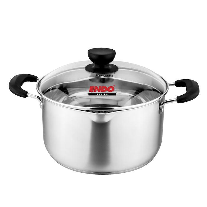 ENDO Stainless Steel Stock Pot With Pour Spouts 24cm | Isetan KL Online Store