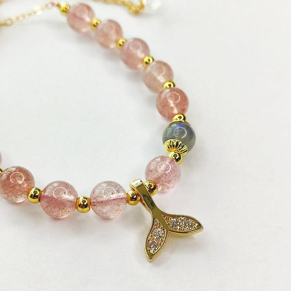 ER BY ERVY Natural Strawberry Quartz & Labradorite Crystal Bracelet | Isetan KL Online Store