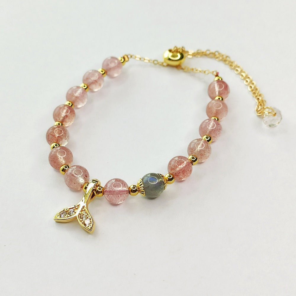 ER BY ERVY Natural Strawberry Quartz & Labradorite Crystal Bracelet | Isetan KL Online Store