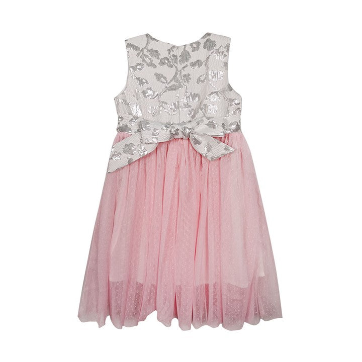 MINI PINK Girl Silver Shine White Party Dress | Isetan KL Online Store