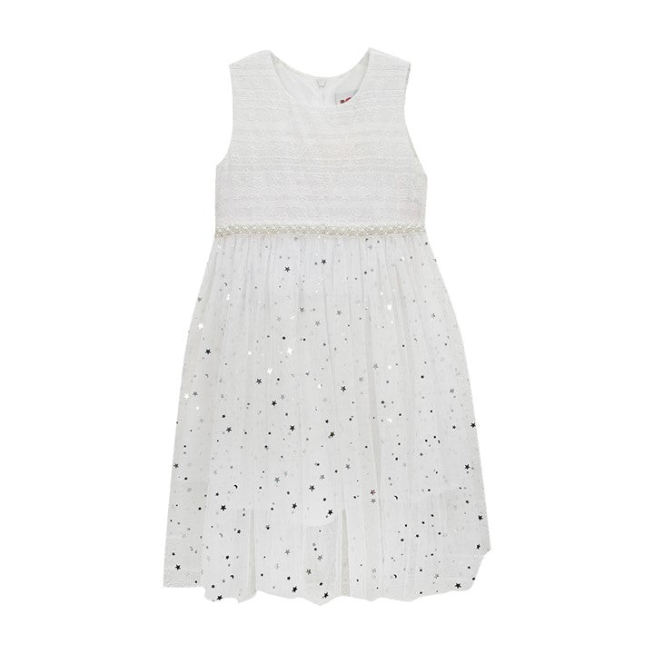 MINI PINK Girl Sparkly White Shining Stars Party Dress | Isetan KL Online Store