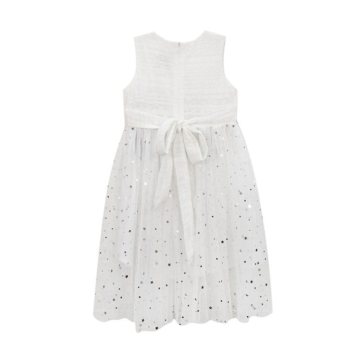 MINI PINK Girl Sparkly White Shining Stars Party Dress | Isetan KL Online Store