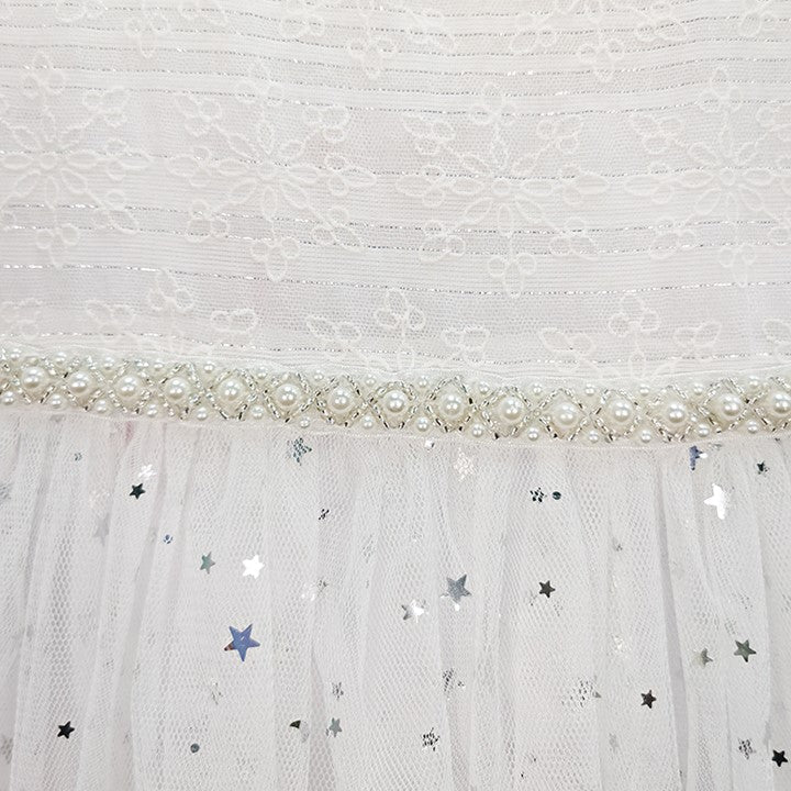 MINI PINK Girl Sparkly White Shining Stars Party Dress | Isetan KL Online Store