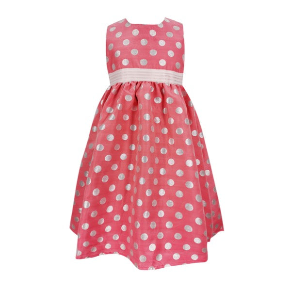 MINI PINK Girls Dancing Queen Polka Dots Pink Sleeveless Party Dress | Isetan KL Online Store