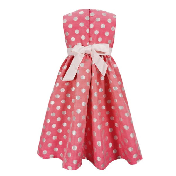 MINI PINK Girls Dancing Queen Polka Dots Pink Sleeveless Party Dress | Isetan KL Online Store