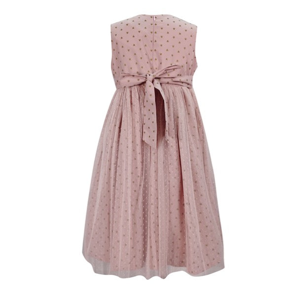 MINI PINK Girls Pinkish Heart Cotton Sleeveless Party Dress | Isetan KL Online Store