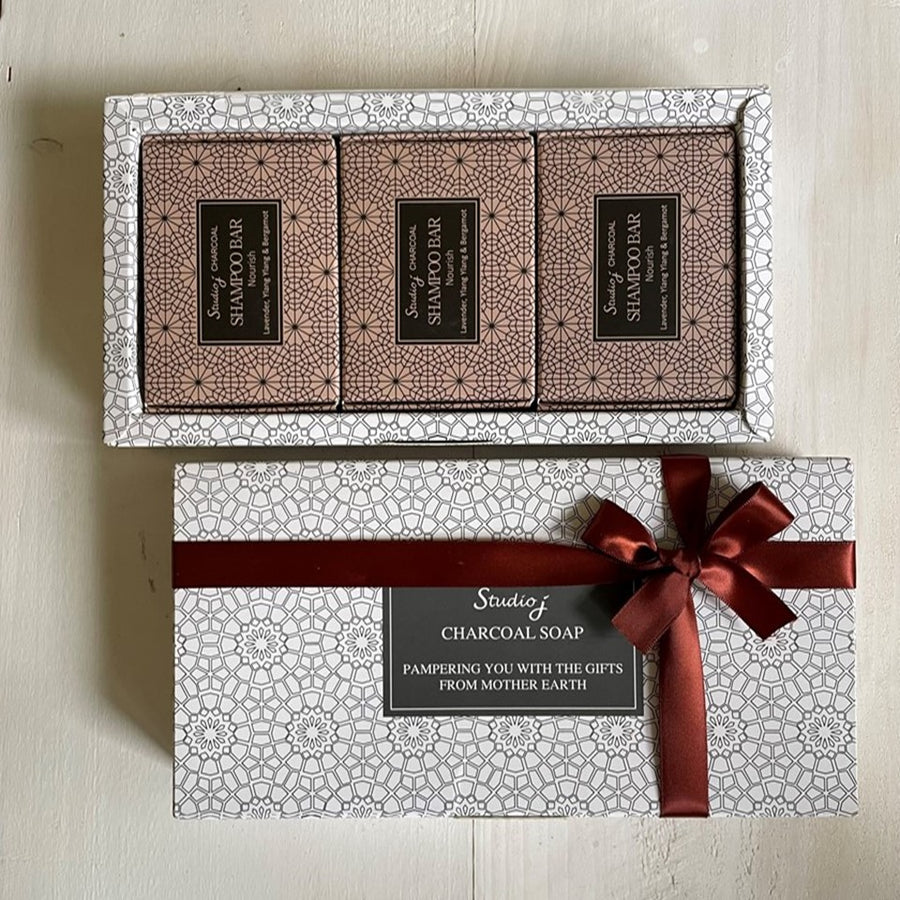 STUDIO J Gift Box : Charcoal Shampoo Bar (Nourish) x 3 | Isetan KL Online Store