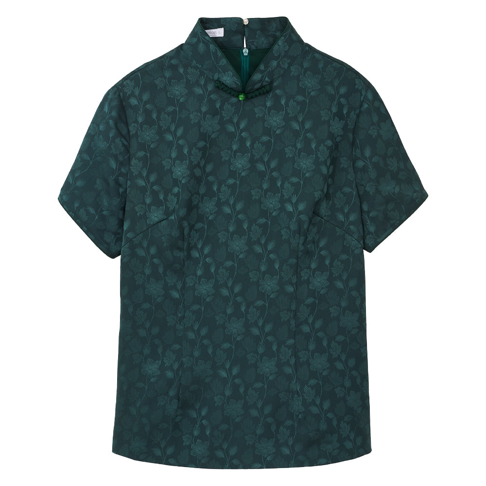 CULTIVATION Fortune Flora Blouse (Emerald) | Isetan KL Online Store