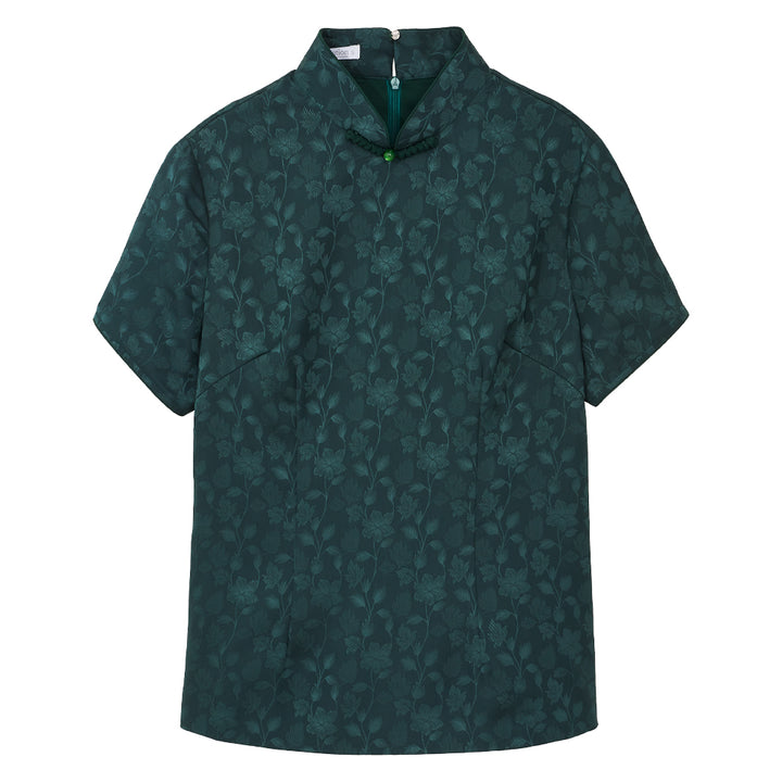 CULTIVATION Fortune Flora Blouse (Emerald) | Isetan KL Online Store