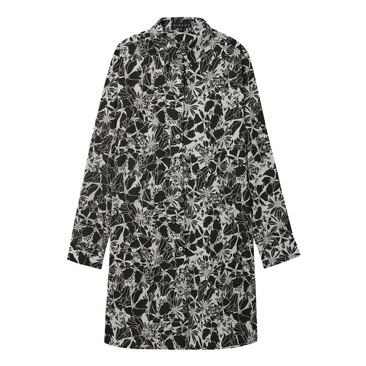 Long Sleeve Floral Shirt (Black)
