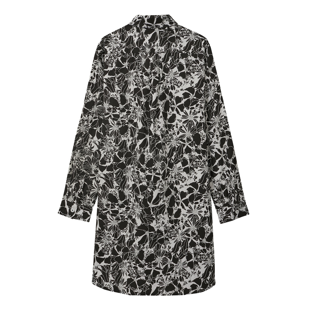 Long Sleeve Floral Shirt (Black)