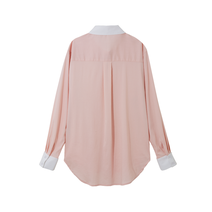 Two Tone Button Shirt (Pink)