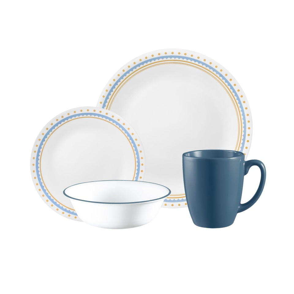 Essential 16pcs Dinner Set - Adorable Dots Blue
