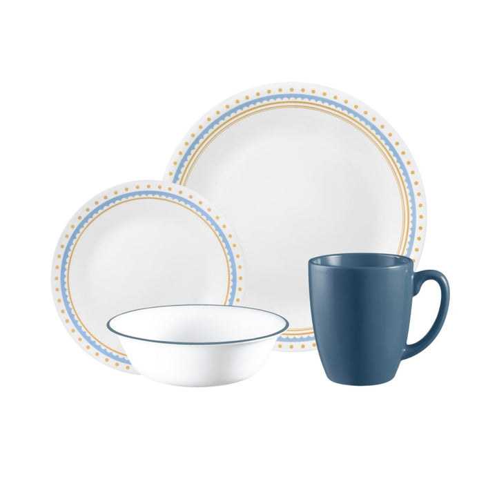 Essential 16pcs Dinner Set - Adorable Dots Blue