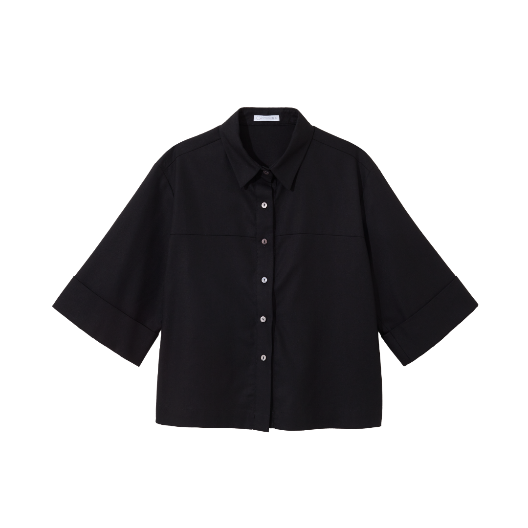 Boxy Button-Up (Black)