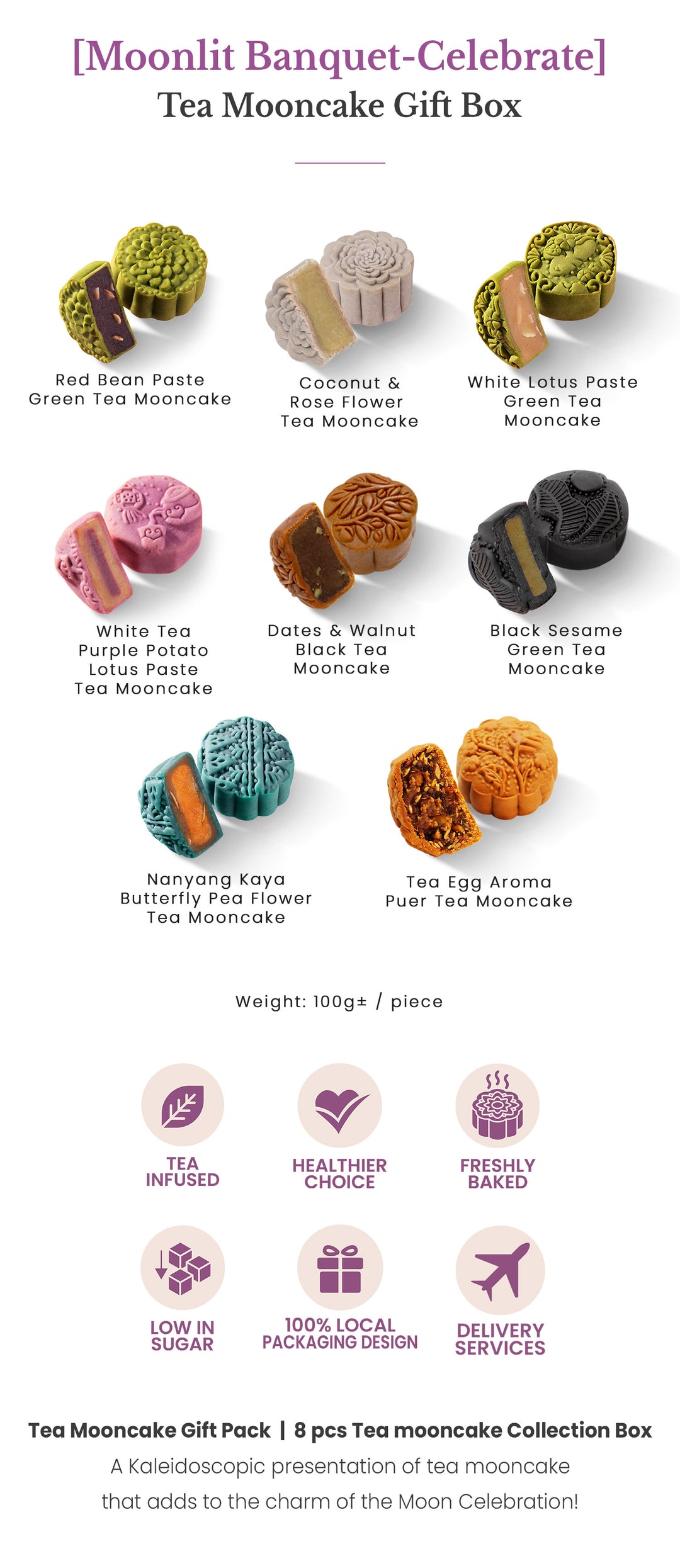 Moonlit Banquet Mooncake Gift Box - Celebrate (8pcs)