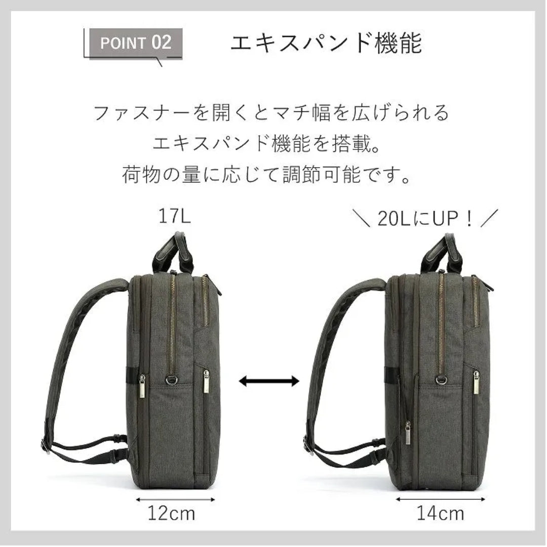 ace.Fit'em Heather Business Backpack, with Expandable 17/20L
