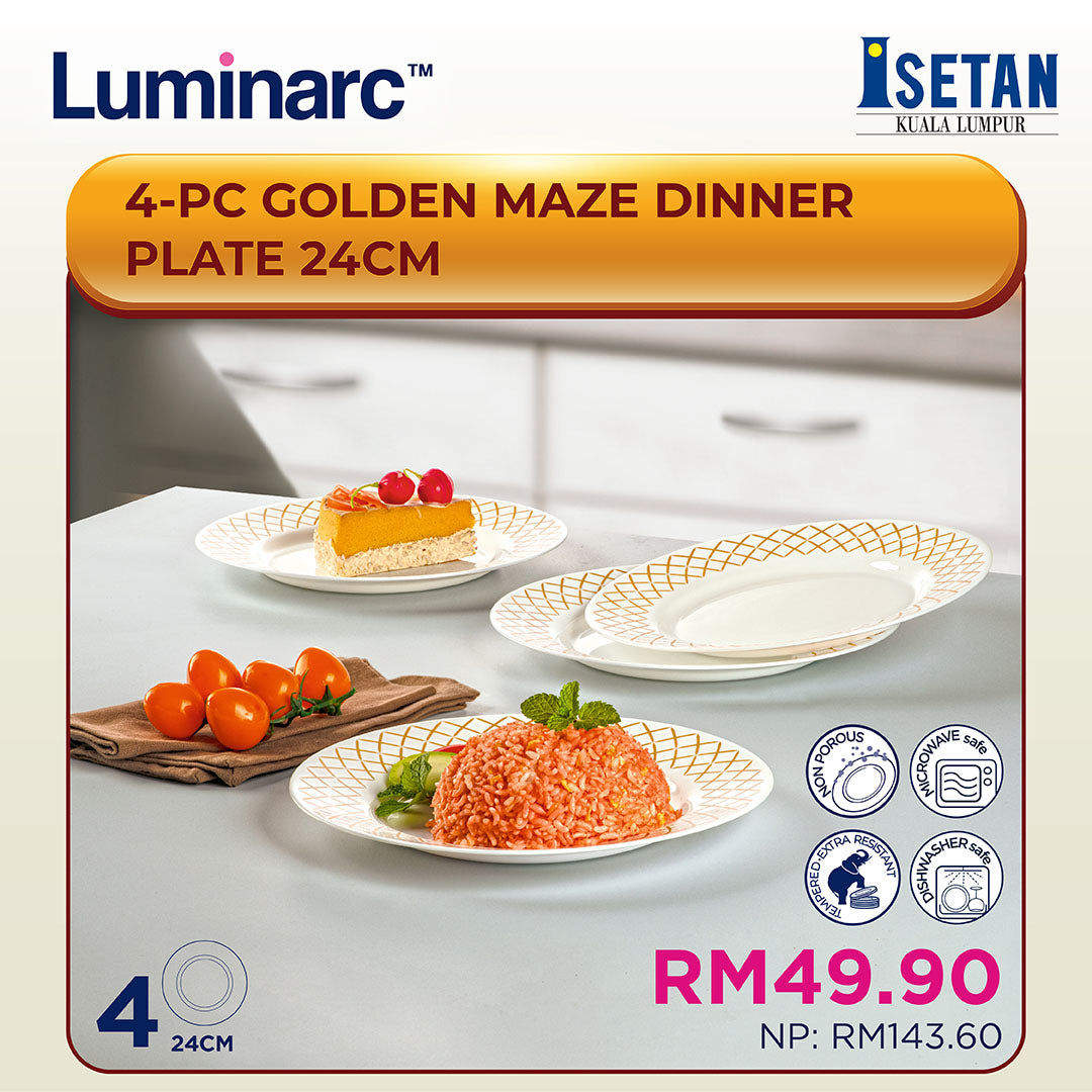 [Pickup only] Golden Maze Dinner Plate 24cm (4pcs)