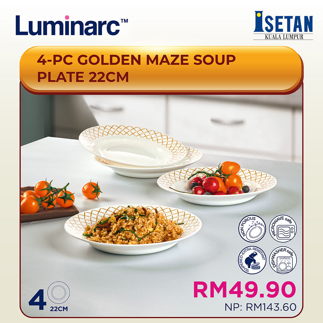 [Pickup only] Golden Maze Soup Plate 22cm (4pcs)