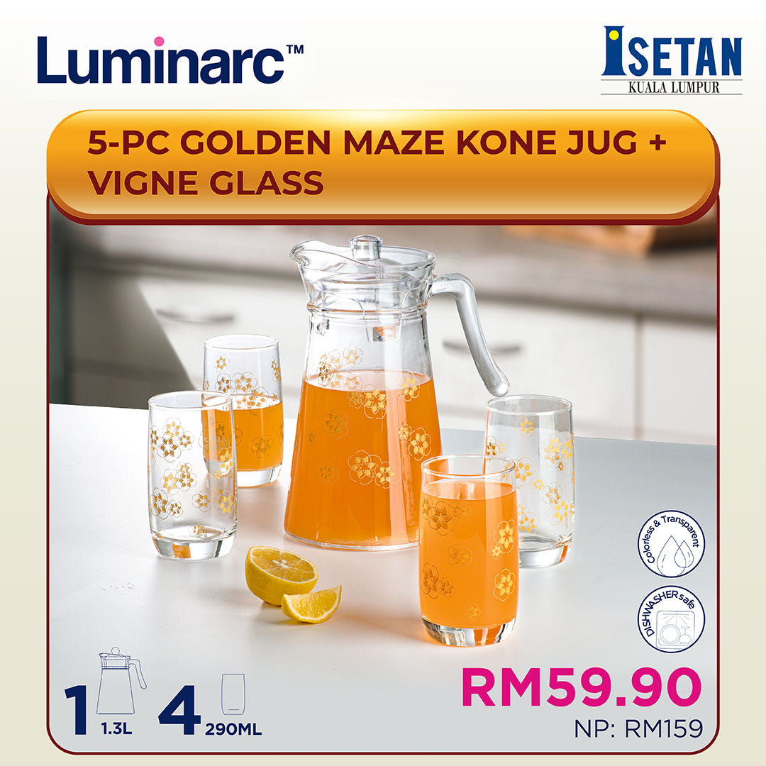 [Pickup only] Golden Maze Kone Jug + Vigne Glass (5pcs)