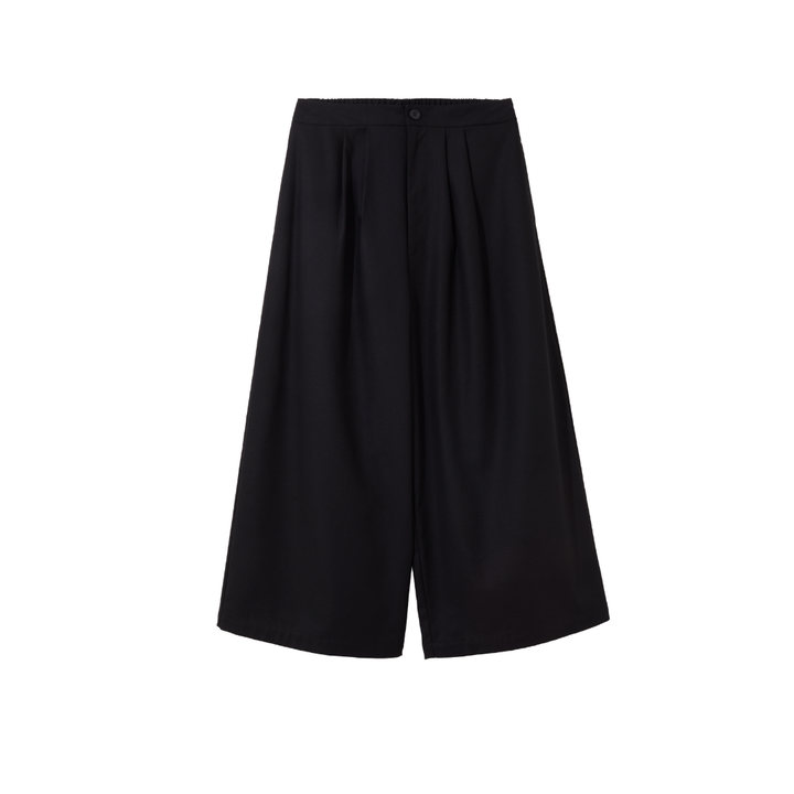 Cropped Wide-Leg Pants (Black)